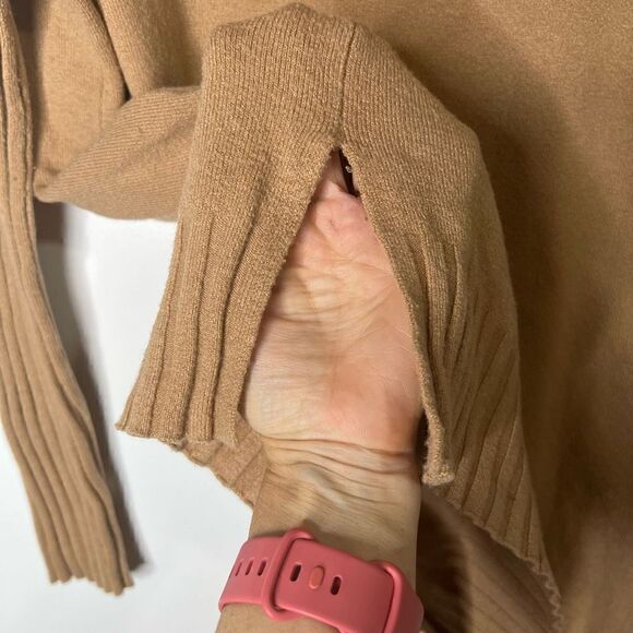 French Connection Camel Tan Brown V-neck Sweater Tunic - Picture 6 of 9